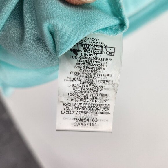 Calvin Klein Top Womens Small Aqua Blue Mixed Media 3/4 Sleeve Pullover Preppy - Picture 7 of 9